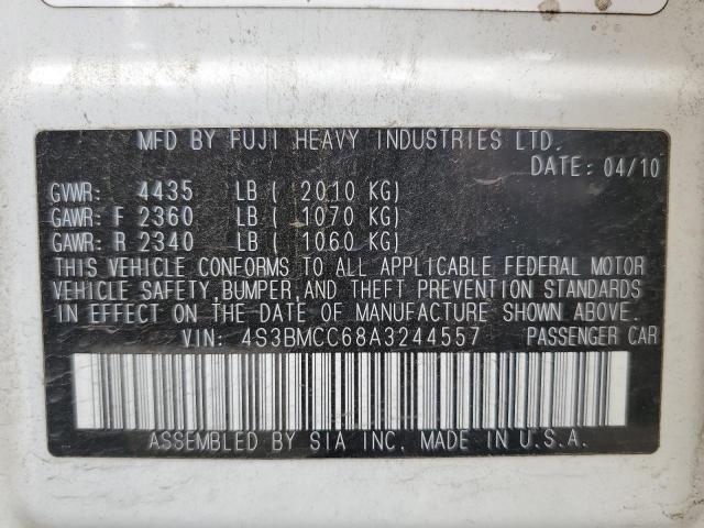 Foto 10 de la subasta – 2010 SUBARU LEGACY 2.5 con VIN 4S3BMCC68A3244557