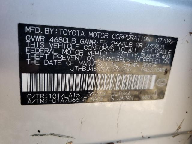 Zdjęcie 10 z aukcji – 2009 LEXUS ES 350 z VIN JTHBJ46G892335556