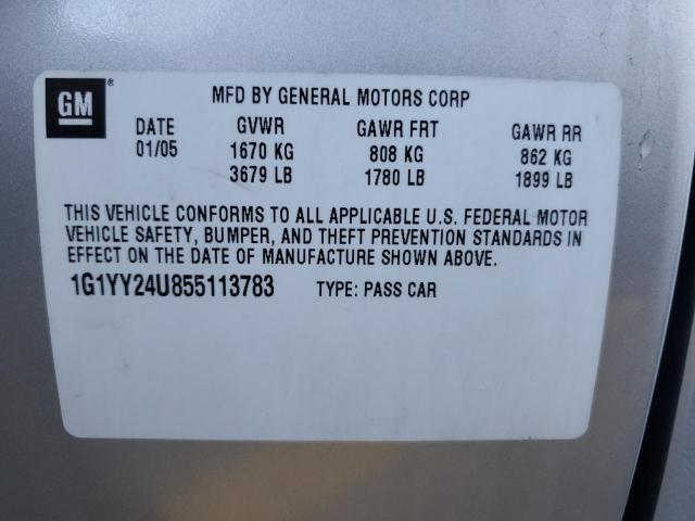 Photo 10 from auction – 2005 CHEVROLET CORVETTE with VIN 1G1YY24U855113783