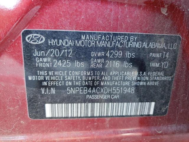 Photo 10 from auction – 2013 HYUNDAI SONATA GLS with VIN 5NPEB4ACXDH551948