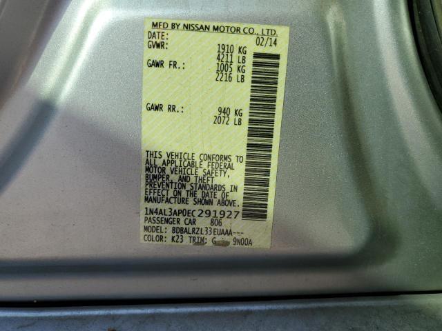 Photo 10 from auction – 2014 NISSAN ALTIMA 2.5 with VIN 1N4AL3AP0EC291927