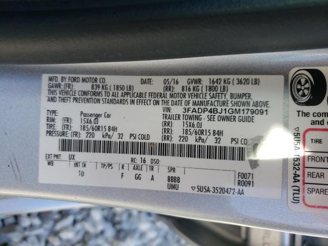 Photo 10 from auction – 2016 FORD FIESTA SE with VIN 3FADP4BJ1GM179091