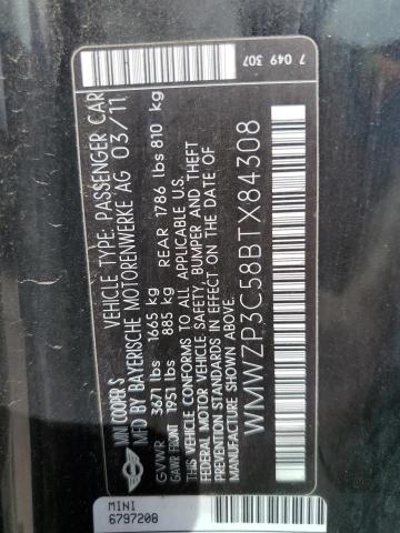 Photo 10 from auction – 2011 MINI COOPER S with VIN WMWZP3C58BTX84308
