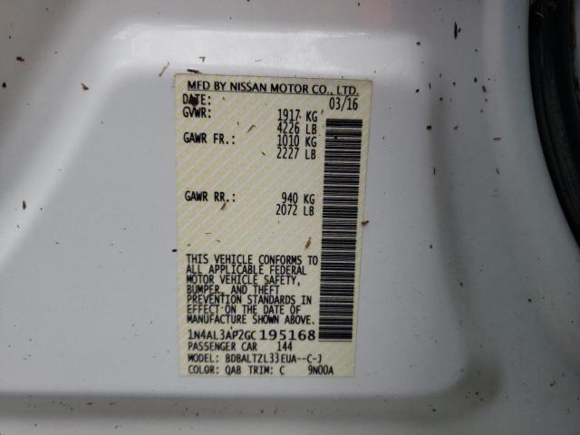 Photo 10 from auction – 2016 NISSAN ALTIMA 2.5 with VIN 1N4AL3AP2GC195168