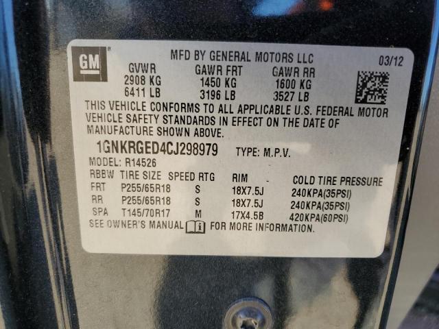 Photo 10 from auction – 2012 CHEVROLET TRAVERSE L with VIN 1GNKRGED4CJ298979