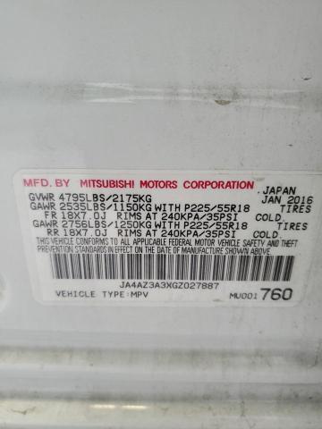 Photo 10 from auction – 2016 MITSUBISHI OUTLANDER with VIN JA4AZ3A3XGZ027887