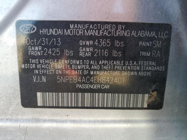 Photo 10 from auction – 2014 HYUNDAI SONATA GLS with VIN 5NPEB4AC4EH842401