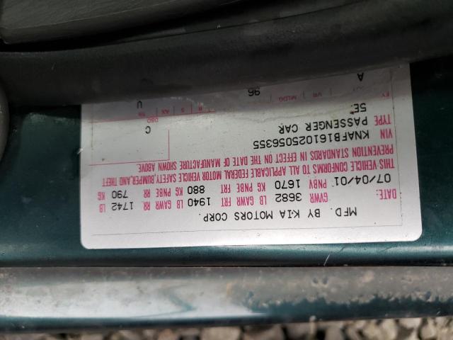 Photo 10 from auction – 2002 KIA SPECTRA GS with VIN KNAFB161025056355