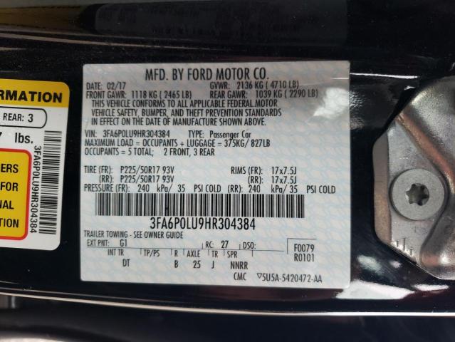 Photo 10 from auction – 2017 FORD FUSION SE with VIN 3FA6P0LU9HR304384