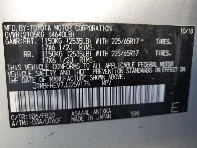 Photo 10 from auction – 2018 TOYOTA RAV4 LE with VIN JTMBFREV7JJ259175