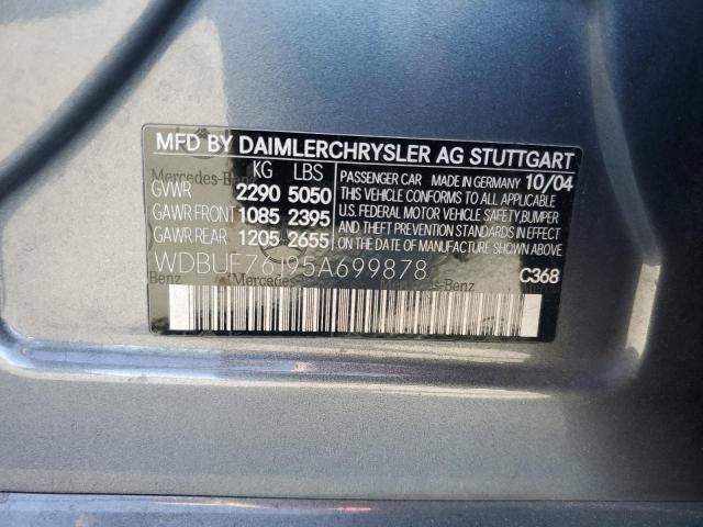 Photo 10 from auction – 2005 MERCEDES-BENZ E 55 AMG with VIN WDBUF76J95A699878