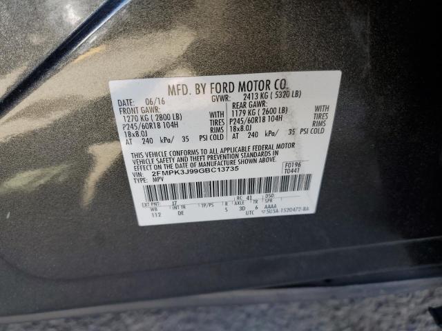 Photo 10 from auction – 2016 FORD EDGE SEL with VIN 2FMPK3J99GBC13735