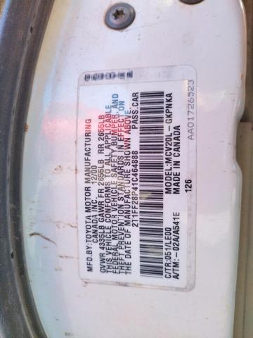 Photo 10 from auction – 2001 TOYOTA CAMRY SOLA with VIN 2T1FF28P41C464888