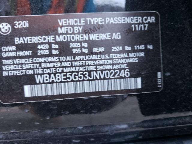 Photo 10 from auction – 2018 BMW 320 XI with VIN WBA8E5G53JNV02246