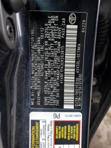 Photo 10 from auction – 2012 TOYOTA CAMRY BASE with VIN 4T4BF1FK3CR263815