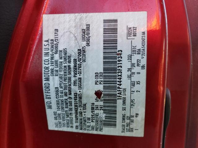 Photo 10 from auction – 2003 FORD MUSTANG with VIN 1FAFP444X3F319343