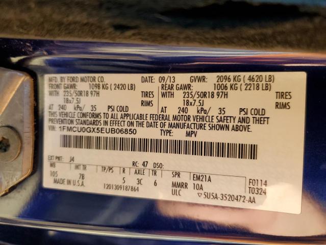 Photo 10 from auction – 2014 FORD ESCAPE SE with VIN 1FMCU0GX5EUB06850