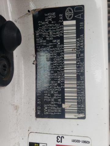 Photo 10 from auction – 2012 TOYOTA COROLLA with VIN 2T1BU4EE5CC799129