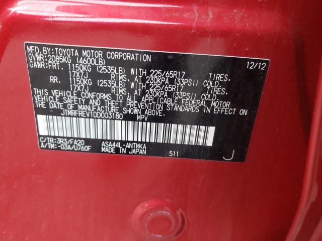 Photo 10 from auction – 2013 TOYOTA RAV 4 with VIN JTMRFREV1DD003180