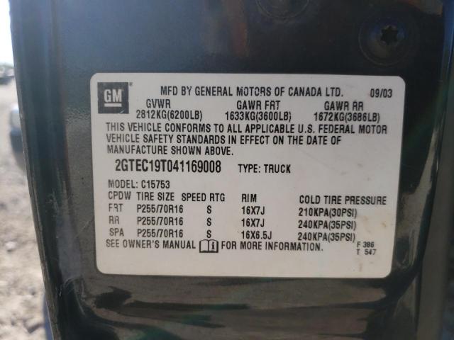 Photo 10 from auction – 2004 GMC NEW SIERRA with VIN 2GTEC19T041169008