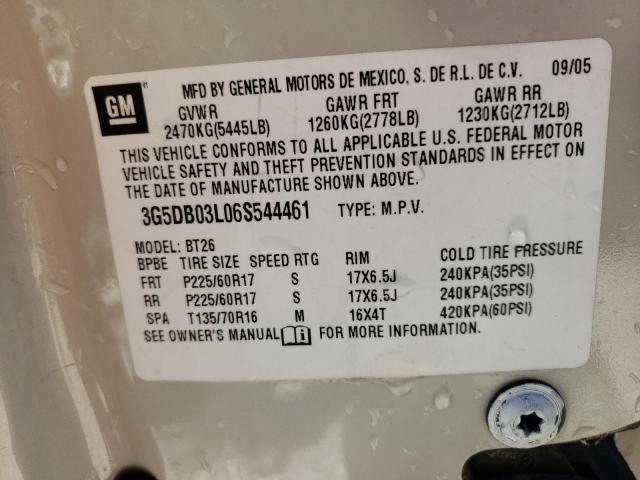 Photo 10 from auction – 2006 BUICK RENDEZVOUS with VIN 3G5DB03L06S544461