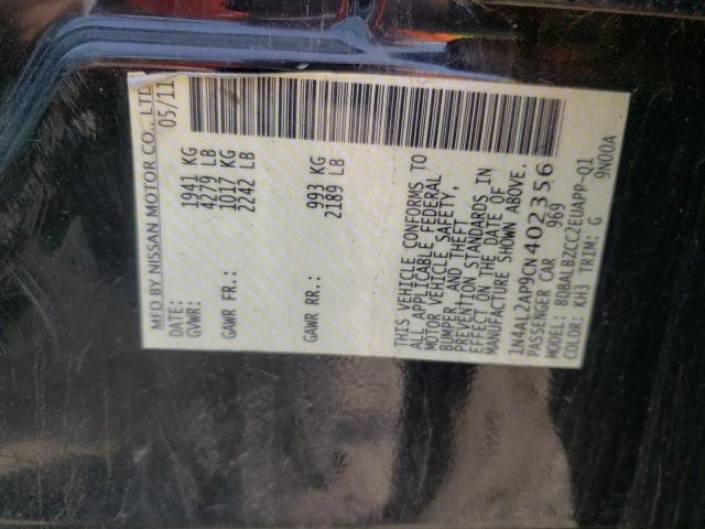 Photo 10 from auction – 2012 NISSAN ALTIMA BAS with VIN 1N4AL2AP9CN402356