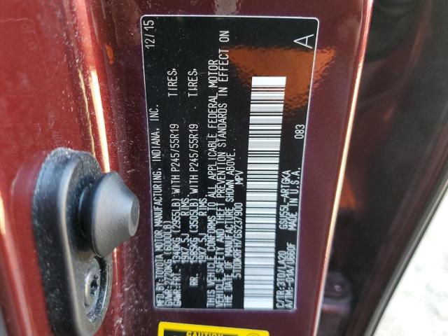 Photo 10 from auction – 2016 TOYOTA HIGHLANDER with VIN 5TDDKRFH7GS237900