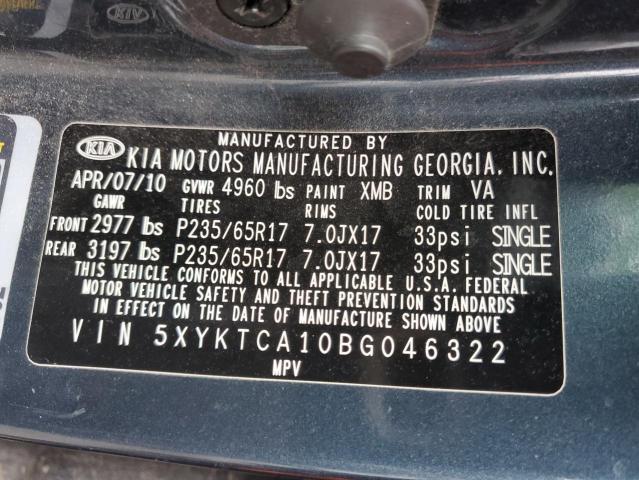 Photo 10 from auction – 2011 KIA SORENTO BA with VIN 5XYKTCA10BG046322
