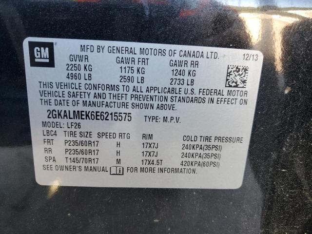 Photo 10 from auction – 2014 GMC TERRAIN SL with VIN 2GKALMEK6E6215575