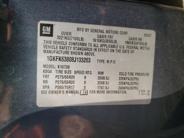 Photo 10 from auction – 2008 GMC YUKON DENA with VIN 1GKFK63808J133263