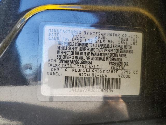 Photo 10 from auction – 2016 NISSAN SENTRA S with VIN 3N1AB7AP0GL680534