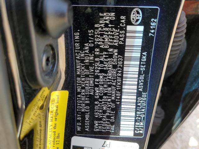 Photo 10 from auction – 2015 TOYOTA CAMRY LE with VIN 4T4BF1FK8FR473637