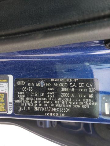 Photo 10 from auction – 2017 KIA FORTE LX with VIN 3KPFK4A70HE013504