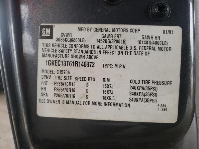 Photo 10 from auction – 2001 GMC YUKON with VIN 1GKEC13T61R140872