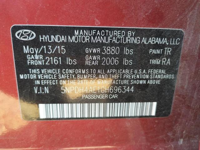 Photo 10 from auction – 2016 HYUNDAI ELANTRA SE with VIN 5NPDH4AE1GH696344