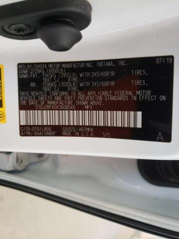 Photo 10 from auction – 2019 TOYOTA HIGHLANDER with VIN 5TDJZRFH8KS608540