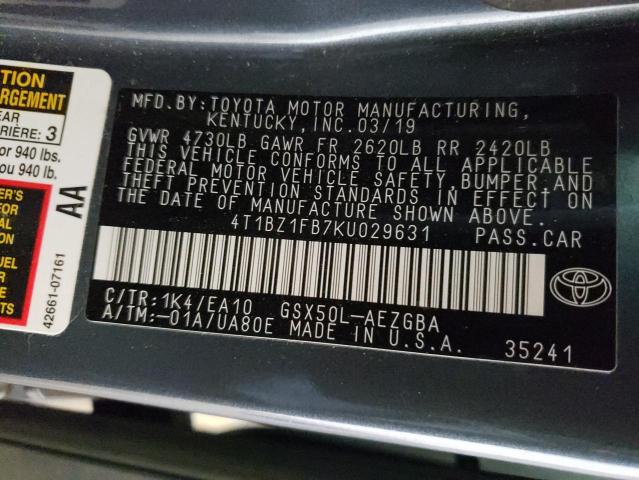 Photo 10 from auction – 2019 TOYOTA AVALON with VIN 4T1BZ1FB7KU029631