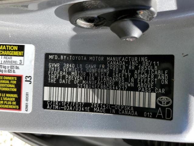 Photo 10 from auction – 2011 TOYOTA COROLLA with VIN 2T1BU4EE8BC644217