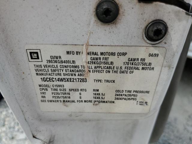 Photo 10 from auction – 1999 CHEVROLET SILVERADO with VIN 1GCEC14W5XE217283