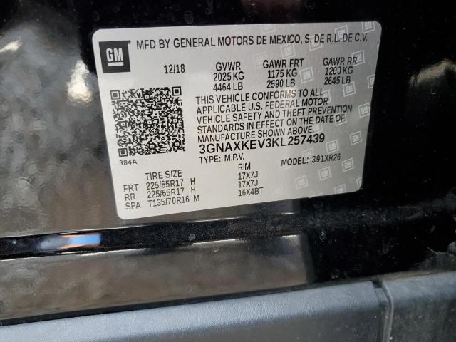 Photo 10 from auction – 2019 CHEVROLET EQUINOX LT with VIN 3GNAXKEV3KL257439
