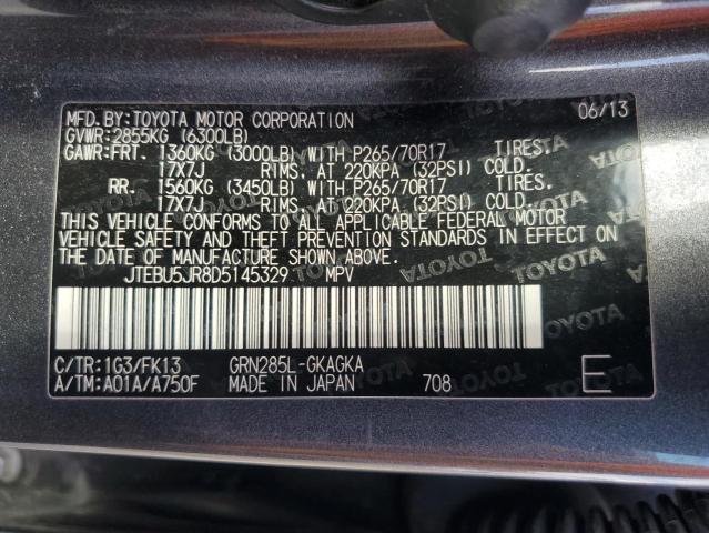 Photo 10 from auction – 2013 TOYOTA 4RUNNER SR with VIN JTEBU5JR8D5145329