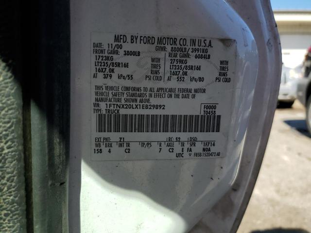 Photo 10 from auction – 2001 FORD F250 SUPER with VIN 1FTNX20LX1EB29892