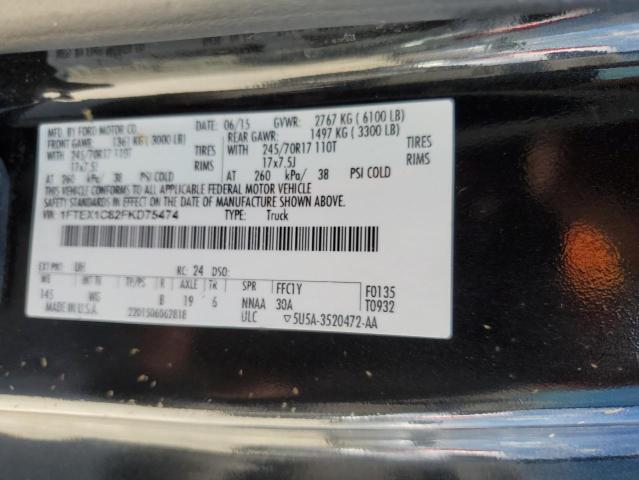 Photo 10 from auction – 2015 FORD F150 SUPER with VIN 1FTEX1C82FKD75474