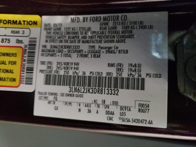 Photo 10 from auction – 2013 LINCOLN MKZ with VIN 3LN6L2JK3DR813332