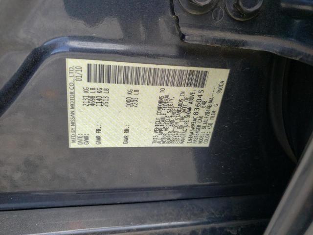 Photo 10 from auction – 2010 NISSAN MAXIMA S with VIN 1N4AA5AP3AC836045