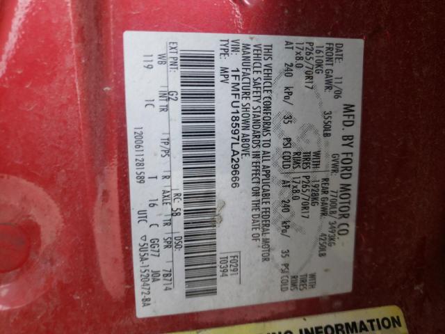 Photo 10 from auction – 2007 FORD EXPEDITION with VIN 1FMFU18597LA29666