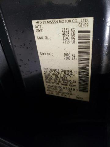 Photo 10 from auction – 2009 NISSAN MAXIMA S with VIN 1N4AA51E99C839493