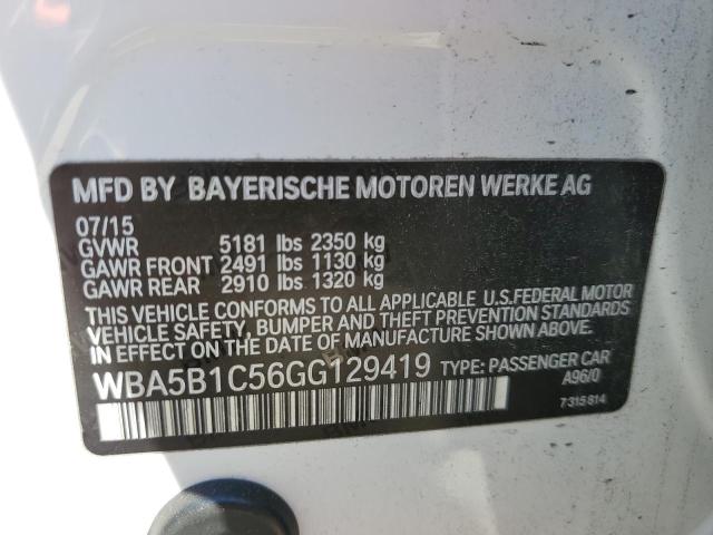 Photo 10 from auction – 2016 BMW 535 I with VIN WBA5B1C56GG129419