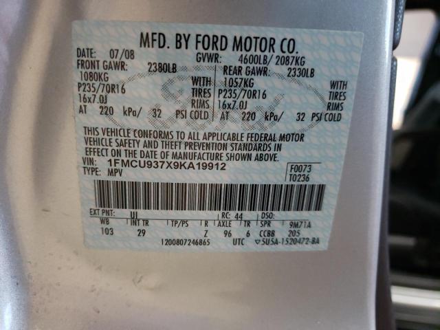 Photo 10 from auction – 2009 FORD ESCAPE XLT with VIN 1FMCU937X9KA19912