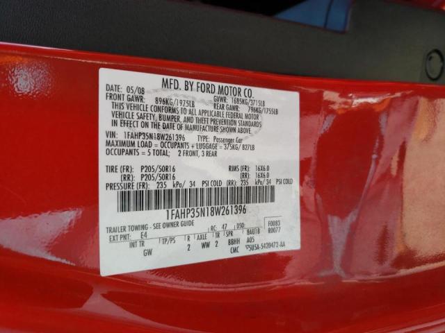 Photo 10 from auction – 2008 FORD FOCUS SE with VIN 1FAHP35N18W261396